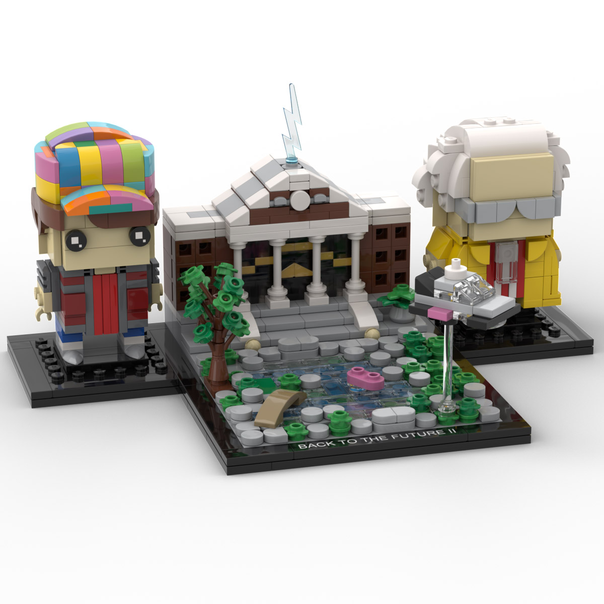 grad Autonom Latterlig Lego Back to the Future 2 Brickheadz Display Base - Custom Instructions