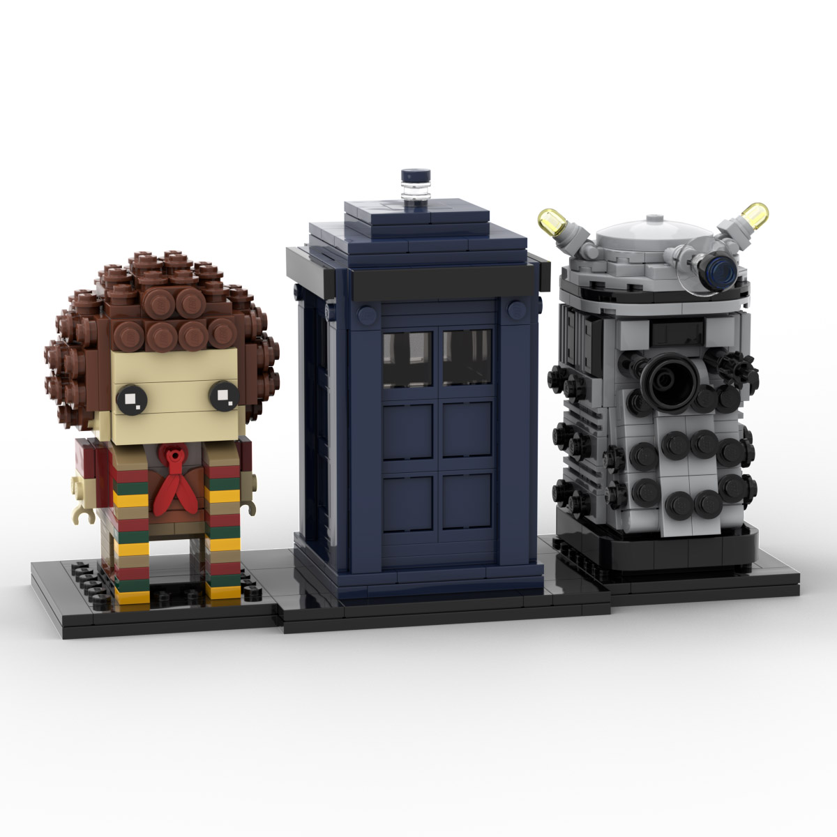 Tardis Doctor Who Brickheadz display stand Custom Lego instructions