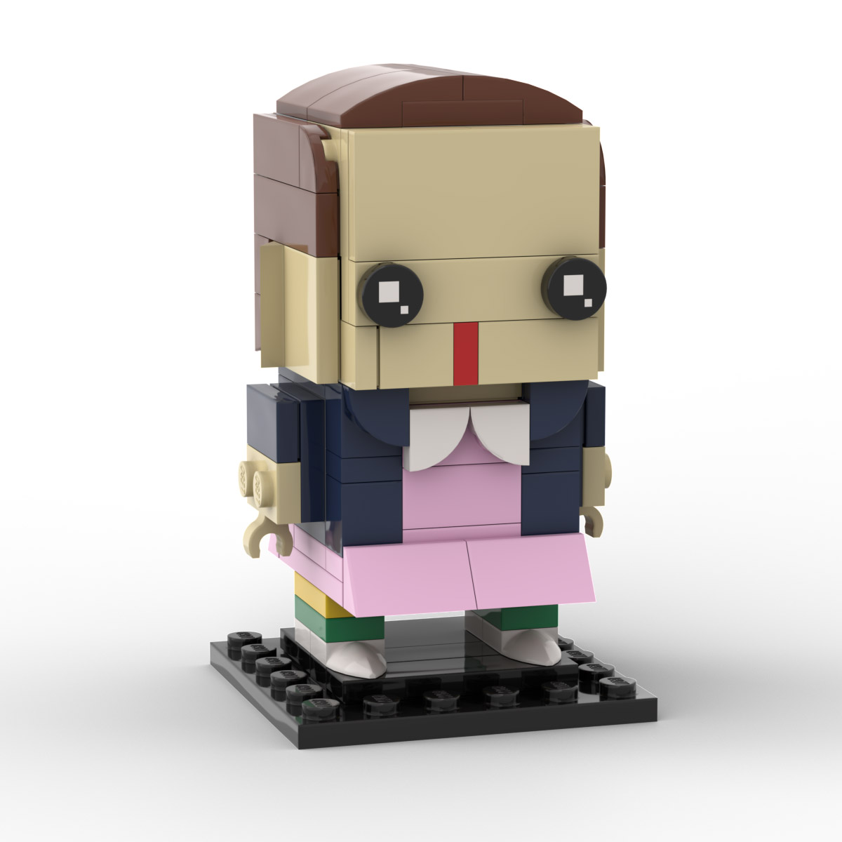 Eleven S1 Custom Lego Brickheadz instructions Stranger Things